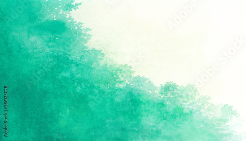 初夏をイメージした緑色の水彩イラスト　背景イラスト　エコロジーイメージ