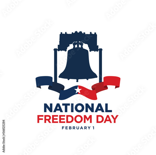 National Freedom Day. February 1. Holiday poster. 13th The Thirteenth Amendment Vector illustration. 