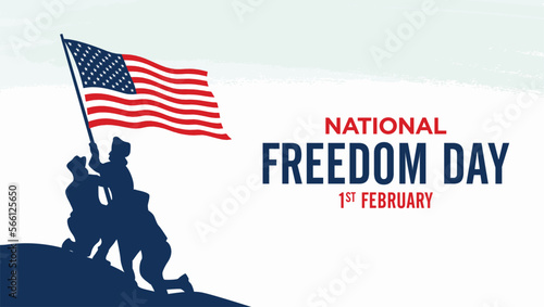 National Freedom Day. February 1. Holiday poster. 13th The Thirteenth Amendment Vector illustration. 