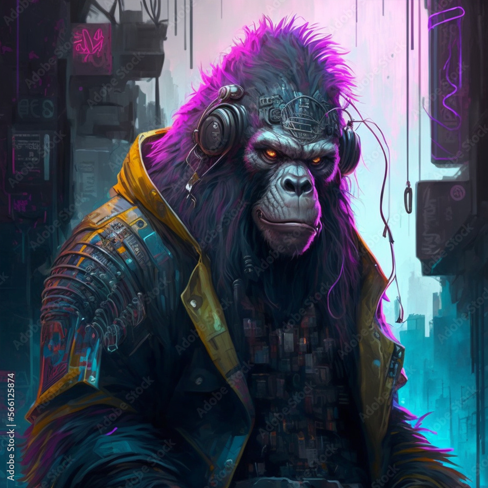 Fototapeta Cyberpunk ape