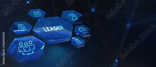 Successful team leader. Business leadership concepts. A successful team leader is a manager market leader. 3d illustration