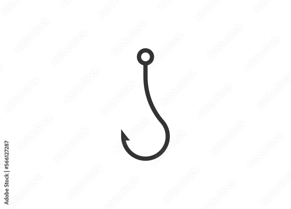 Fish hook icon. Vector concept illustration for design.