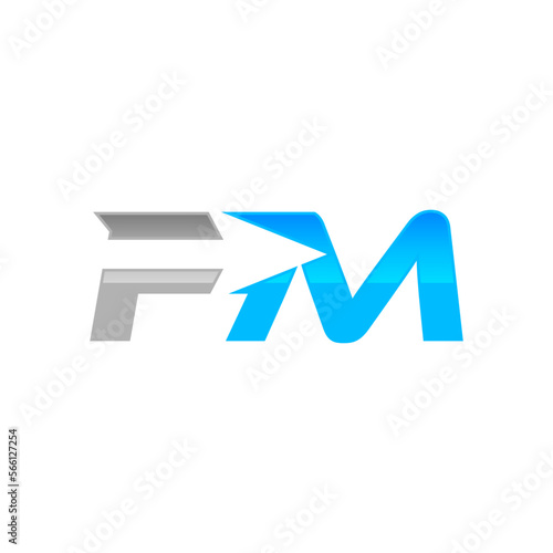 FM letter logo, initial letter FM graphic logo template, Unique Monogram Letter FM Logo Vector. EPS10