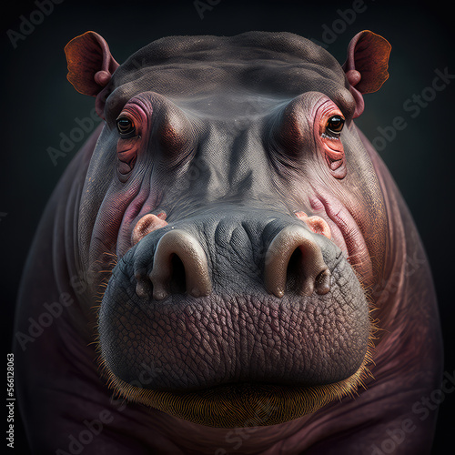 Photo hippopotamus in the sun