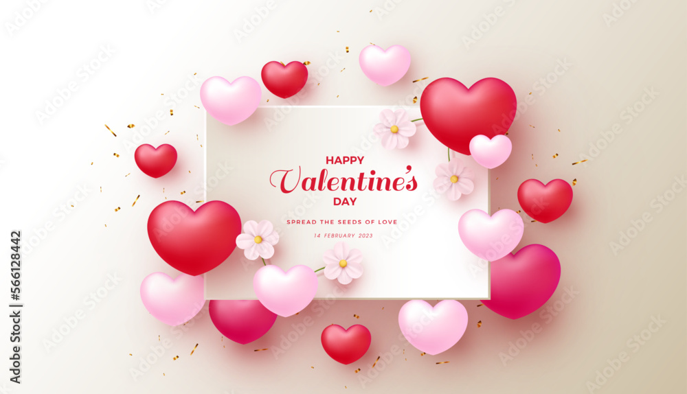 Valentines day special day greeting design. Premium vector for Gift card, love party, invitation voucher design, poster template, place for text.