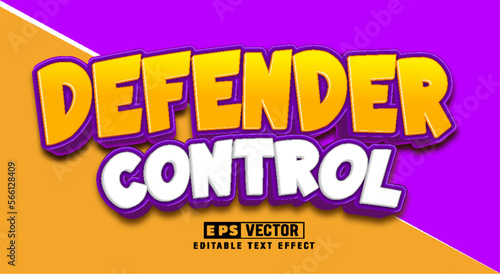 Defender control 3d editable text effect vector eps template