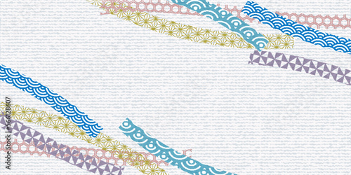 和柄　文様　水彩　背景