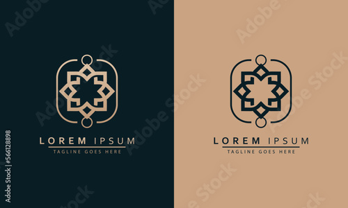 Vector Logo Design Template - Abstract Symbol In Ornamental Arabic Style - Emblem For Luxury Products  Hotels  Boutiques  Jewelry  Oriental Cosmetics  Restaurants  Shops And Stores
