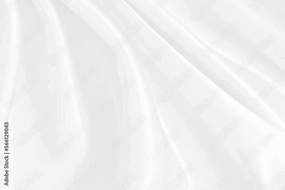White fabric texture background, detail of silk or linen pattern.