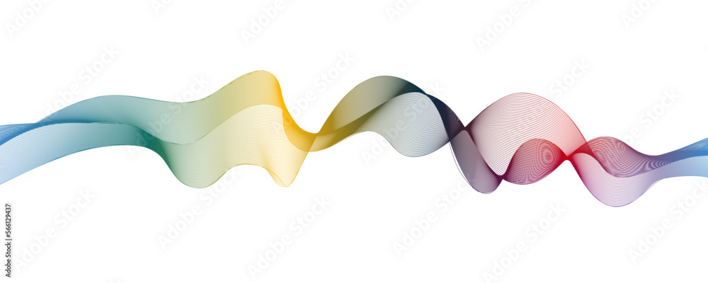 Design Elements with a Colorful Gradient on an Isolated Abstract 3D Smooth Curve Wave Pattern Background for branding and abstract design elements combination of green, blue, black, red color