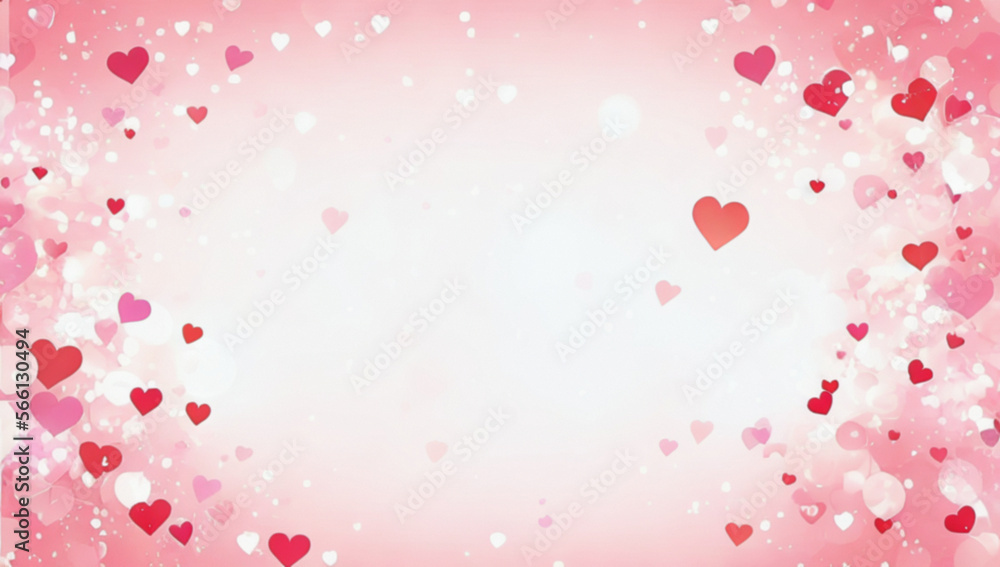 Hearts copy space for text empty space. Valentine's day concept on pink background