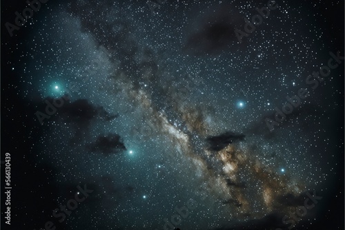 Clear night sky with patterns of stars and galaxies with Generative AI