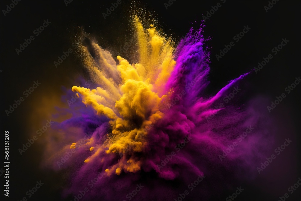Explosive powder texture, surreal vivid colors with Generative AI Stock Illustration Adobe Stock
