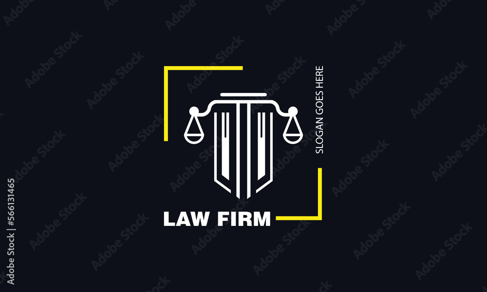 Law And Justice Pillar Shape Abstract Logo.