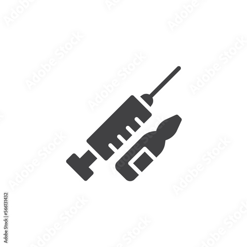 Syringe and ampoule vector icon