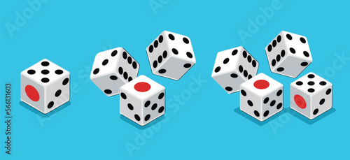 game dice casino gambling isolated vector illustration 