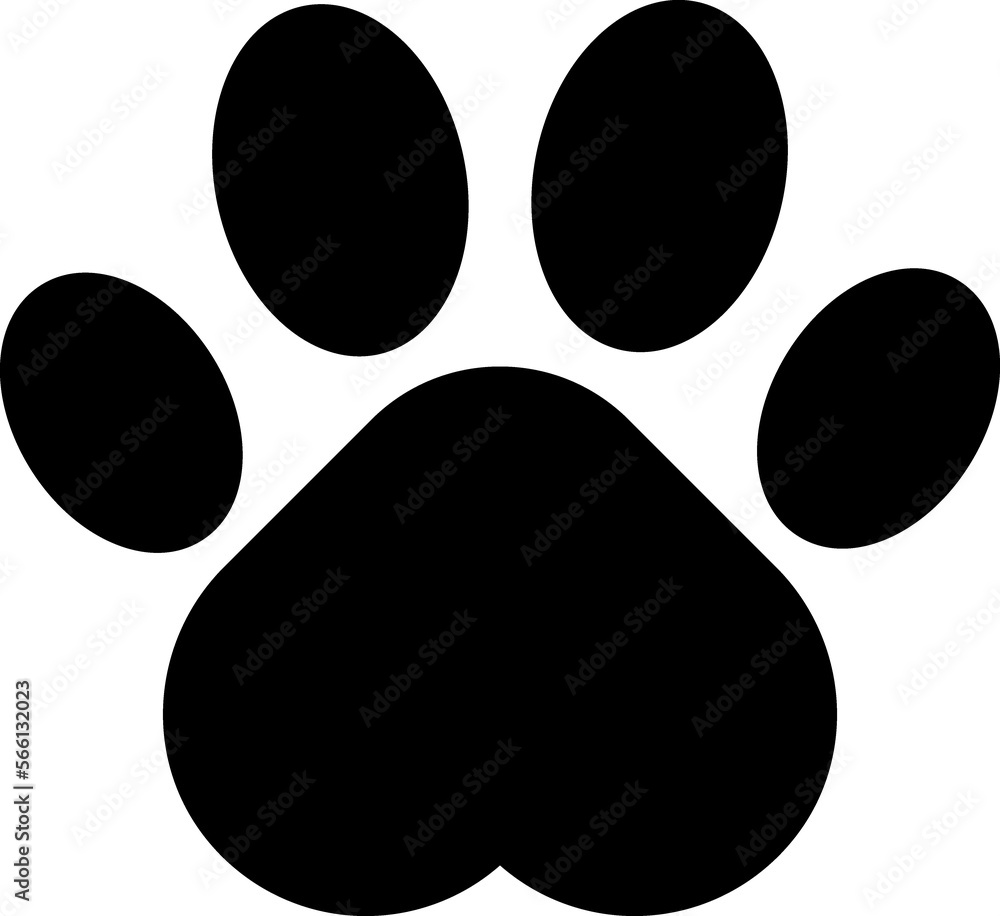 Dog paw print simple icon Dog paw print simple icon