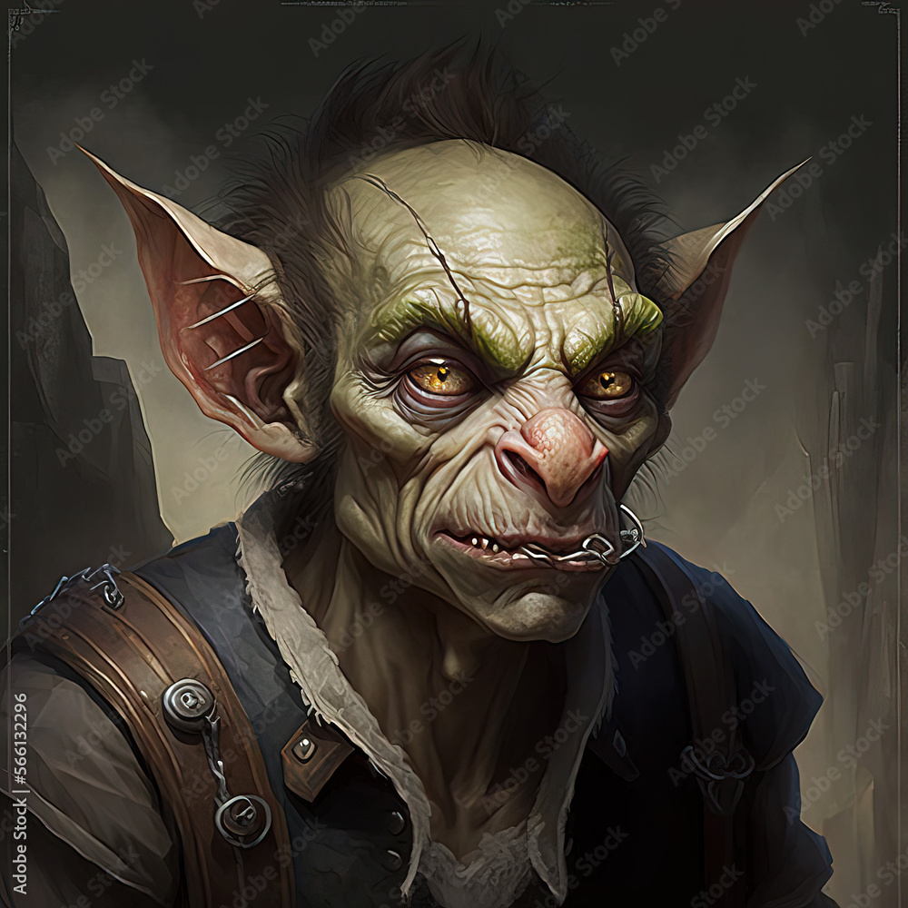 Goblin Portrait, DnD character portrait, dungeon and dragons avatar rpg ...