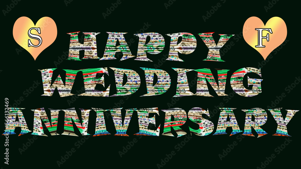 Happy wedding anniversary design for couples their name starts with S