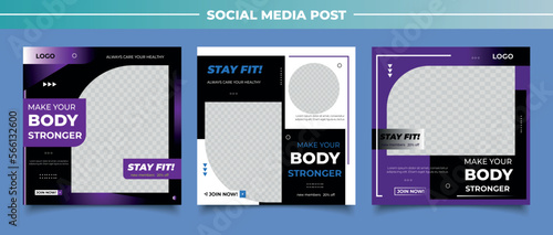 Fitness social media post banner template	
