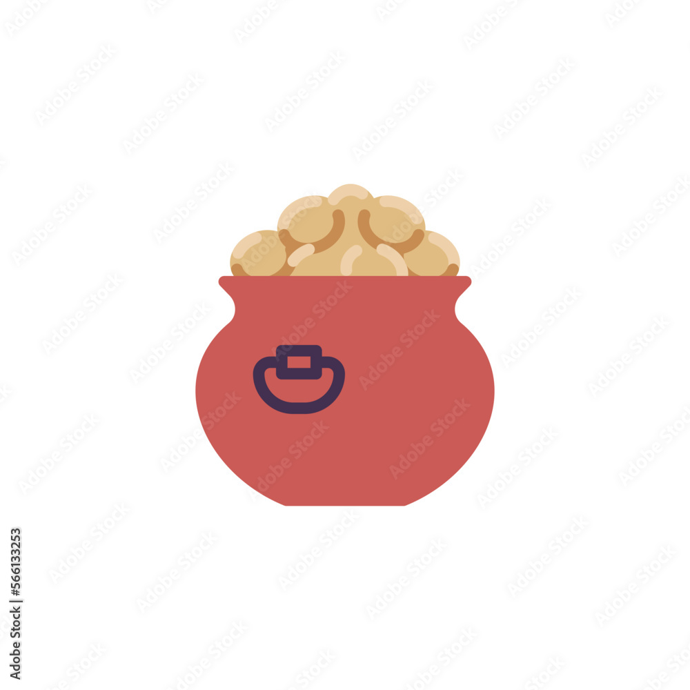 St Patrick pot of gold coins flat icon St Patrick pot of gold coins flat icon