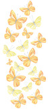 Watercolor fllying butterflies of different sizes. Vertically. PNG, transparency. 