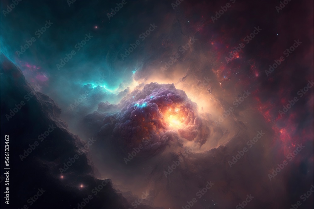 A nebula, deep space with Generative AI 