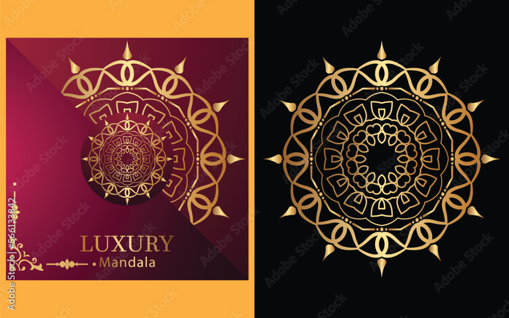 Fototapeta premium luxury ornamental mandala design background in gold color for yourself