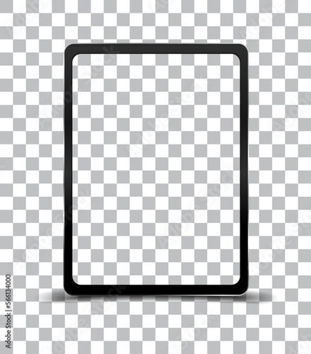 Tablet computer modern mockups with blank frameless screens vector design.