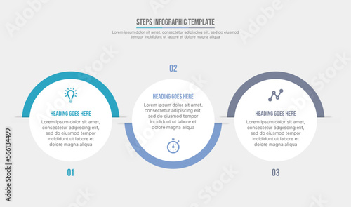 Vector three steps options circle business infographic modern design template