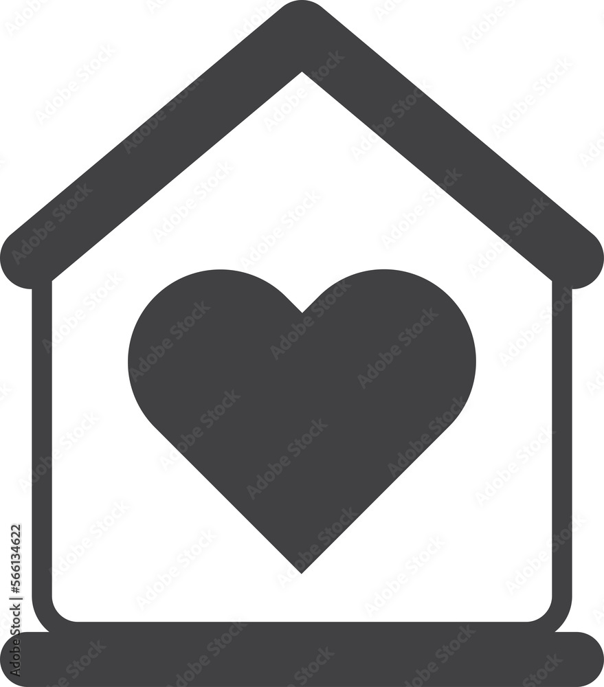 home and heart illustration in minimal style home and heart illustration in minimal style