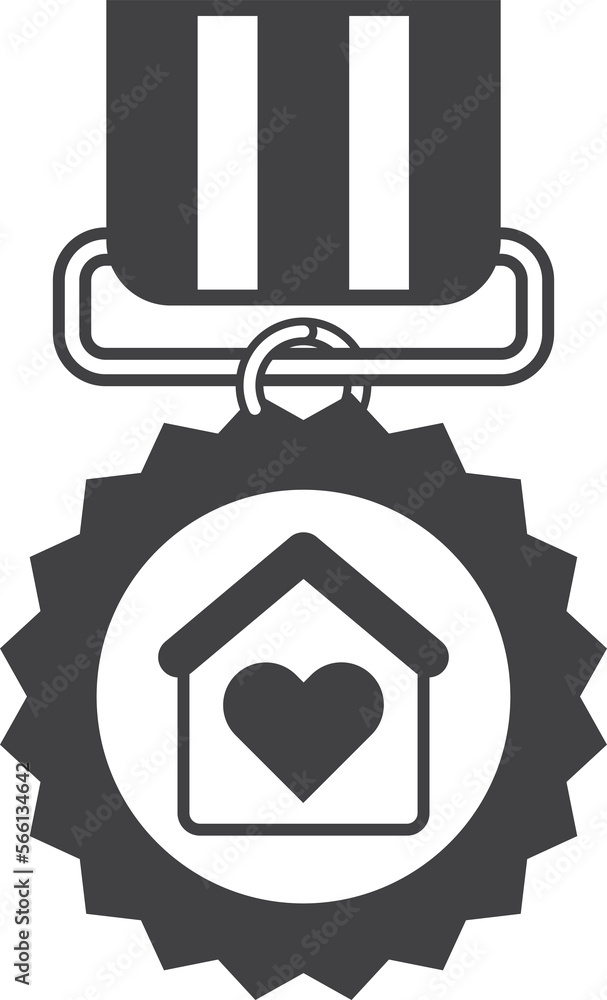 house and medal illustration in minimal style house and medal illustration in minimal style