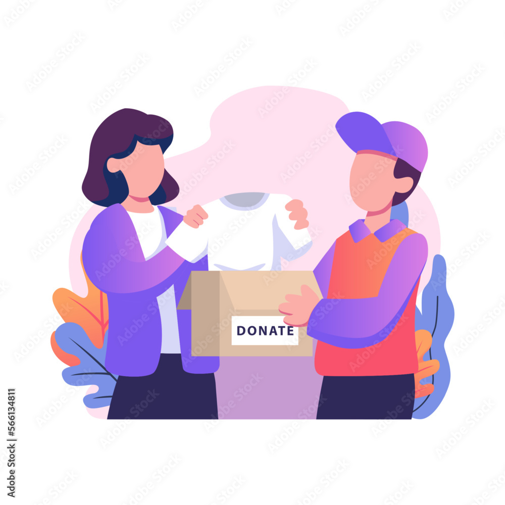 donation flat style illustration vector design donation flat style illustration vector design