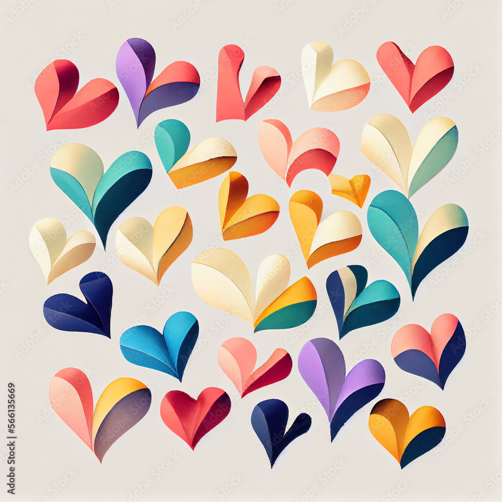 Seamless heart drawing pattern. generative ai Seamless heart drawing pattern. generative ai
