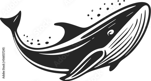 Enhance your business image with our black and white, minimalist whale logo.