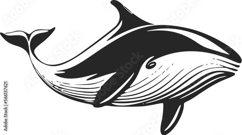 Make a bold statement with our striking, black and white, minimalistic whale logo.