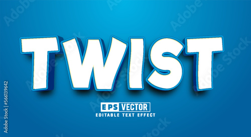 Twist 3d editable text effect vector eps template