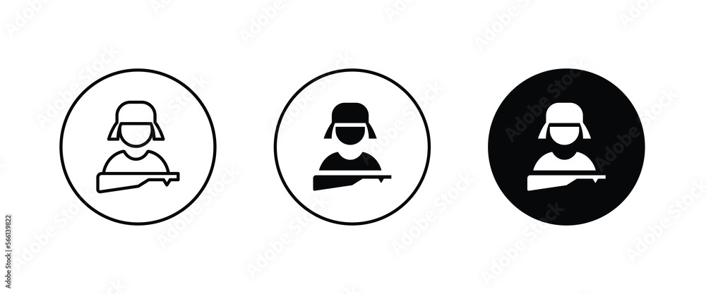 Military soldier army, Armed force. Soldier in uniform. Service duty. Guard officer, war icon symbol logo illustration,editable stroke, flat design style isolated on white Military soldier army, Armed force. Soldier in uniform. Service duty. Guard officer, war icon symbol logo illustration,editable stroke, flat design style isolated on white