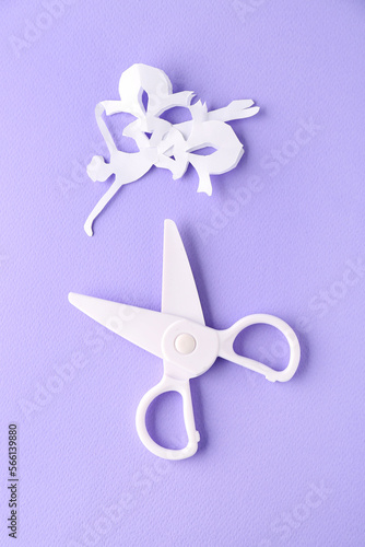 Scissors and paper decor on...