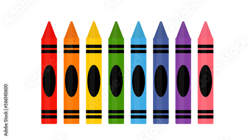 Set of colorful crayons icon for web. Simple crayon sign design.