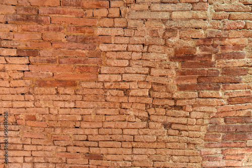 Patterned brown brick wall for backgroud
