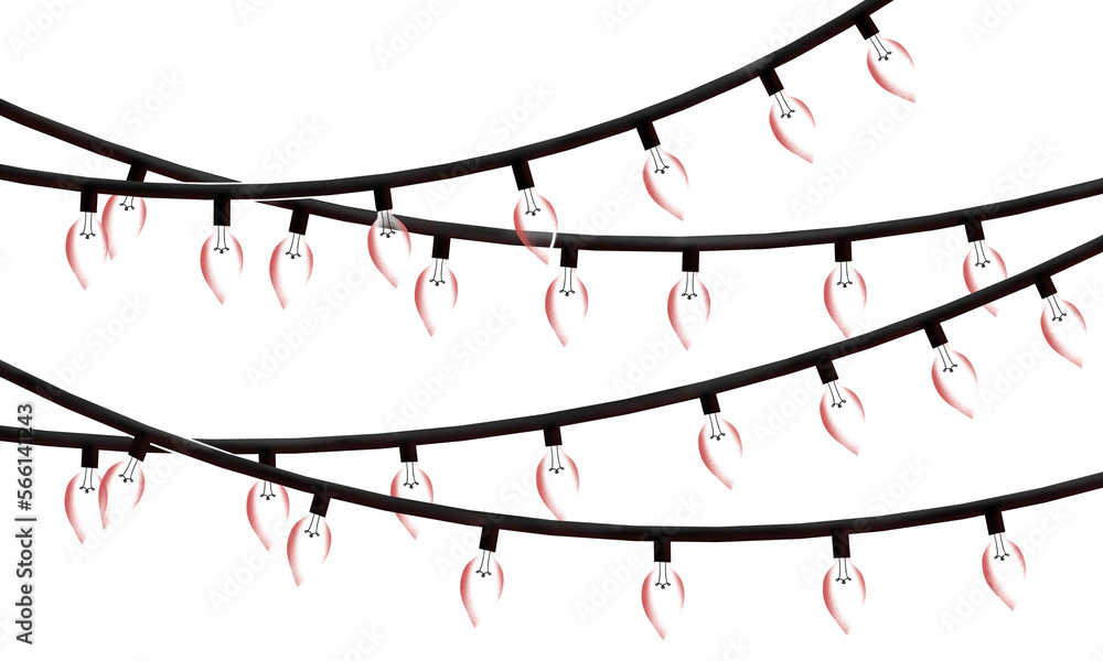 Hand drawing of decorative twinkling lights for christmas, for the