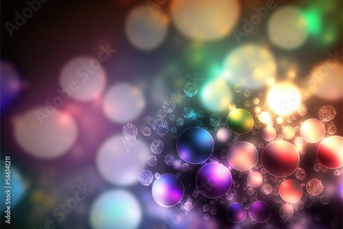 Rainbow Bubble Bokeh Background  AI Generated Background with Sparkling Abstract Colorful Bubbles