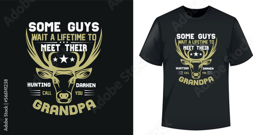 Vector Illustration Hunting Typography T-shirt Design Template