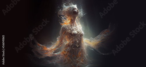Fifth element woman goddess fantasy human representation. Generative AI model