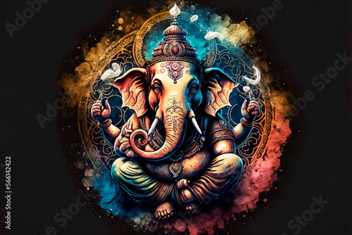 Платно Celebrate lord ganesha festival isolated image Seamless floral pattern with flow