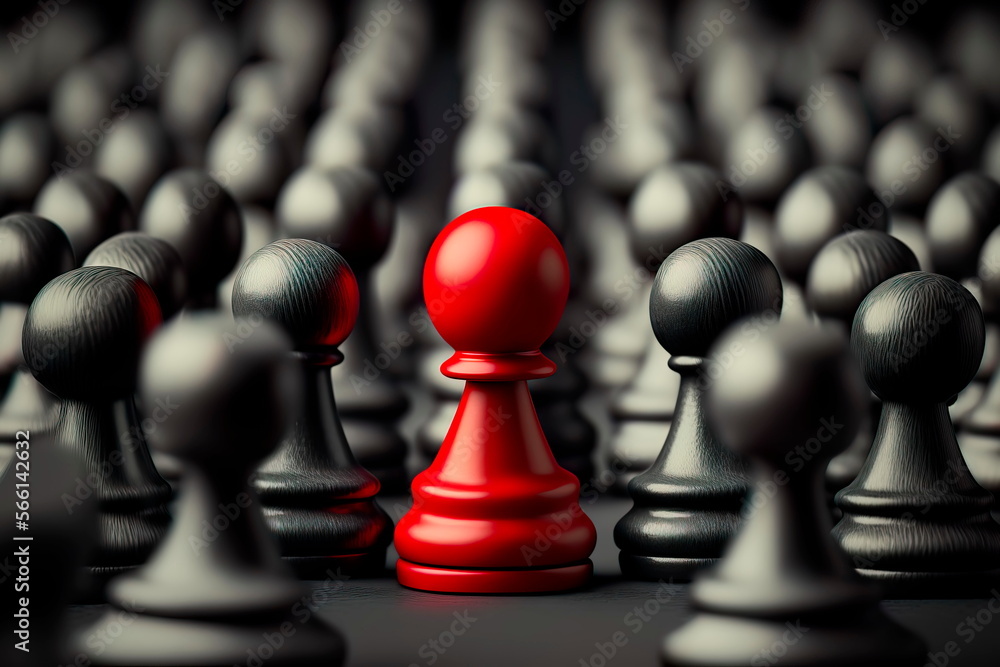 Red chess pawn leadership and growth concept Generative AI Red chess pawn leadership and growth concept Generative AI