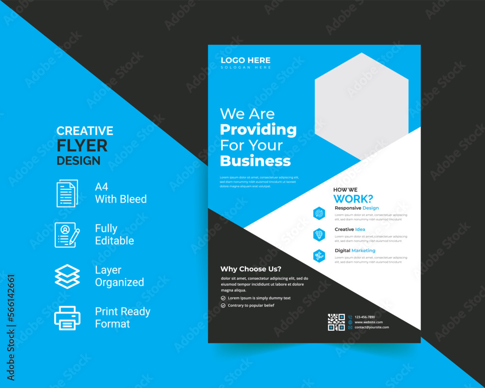 Creative Flyer Design Template in A4 size. Modern Brochure template cover design, annual report. Creative Flyer Design Template in A4 size. Modern Brochure template cover design, annual report.