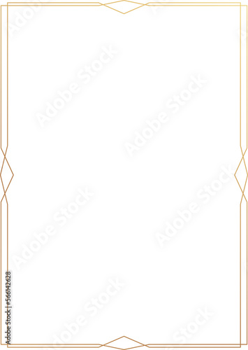 Geometric gold frame line art