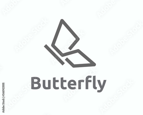 line art B initial letter butterfly logo icon symbol design template illustration inspiration